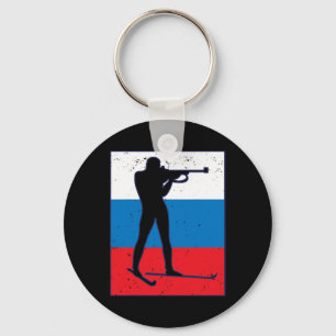 Biathlon Ski Skier Winter Sports Cross-country Rus Key Ring
