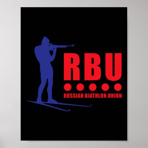 Biathlon Ski Skier Winter Sports Cross-country Rus Poster