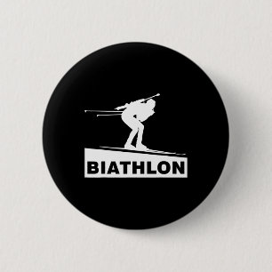 Biathlon Ski Skier Winter Sports Cross-country Ski 6 Cm Round Badge