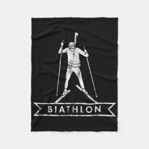 Biathlon Ski Skiing Skier Mountains Outfit Fleece Blanket