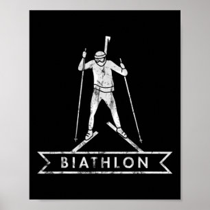 Biathlon Ski Skiing Skier Mountains Outfit Poster