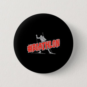 Biathlon Ski T Shirt Cross Country Skiing Winter S 6 Cm Round Badge