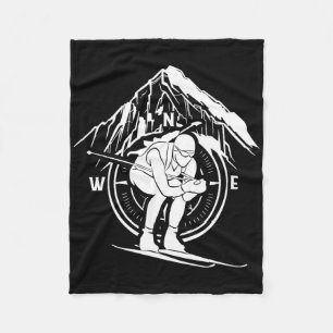 Biathlon Ski Winter Sports Skiing Athlete Biathlet Fleece Blanket