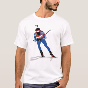 Biathlon Skier Winter Sports Athlete in Action T-Shirt