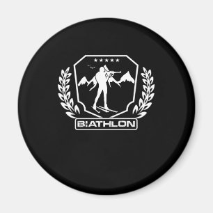 Biathlon Skiing And Rifle Shooting Sports Gift Magnet