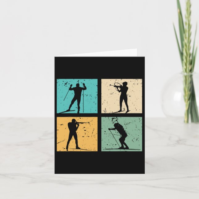 Biathlon Skiing Cross Country Skiing Biathlete Gif Card (Front)