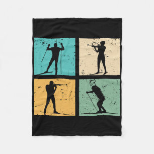Biathlon Skiing Cross Country Skiing Biathlete Gif Fleece Blanket