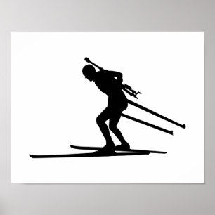 Biathlon skiing poster