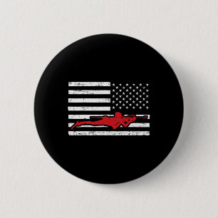 Biathlon Sports Marathon Skiing Us American Flag B 6 Cm Round Badge