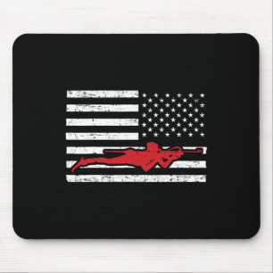 Biathlon Sports Marathon Skiing Us American Flag B Mouse Pad