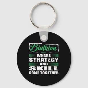Biathlon Sports Strategy And Skill Come Together Key Ring