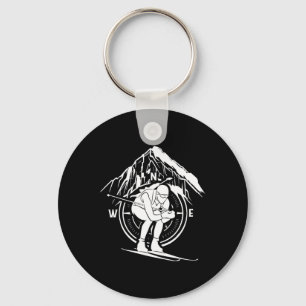 Biathlon Sports Winter Athlete Snow Skier Biathlet Key Ring