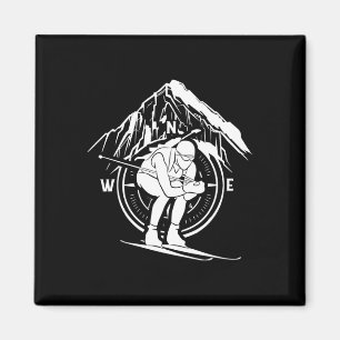 Biathlon Sports Winter Athlete Snow Skier Biathlet Magnet