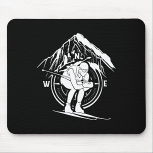 Biathlon Sports Winter Athlete Snow Skier Biathlet Mouse Pad