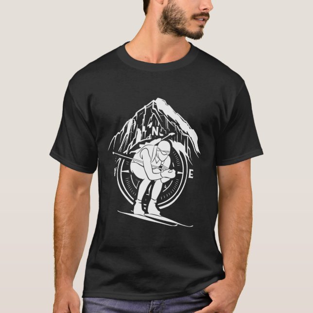 Biathlon Sports Winter Athlete Snow Skier Biathlet T-Shirt (Front)