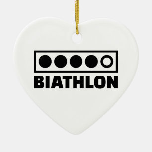 Biathlon target ceramic ornament