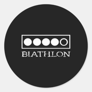 Biathlon Target Shooting Sport Biathlete Skiing Co Classic Round Sticker