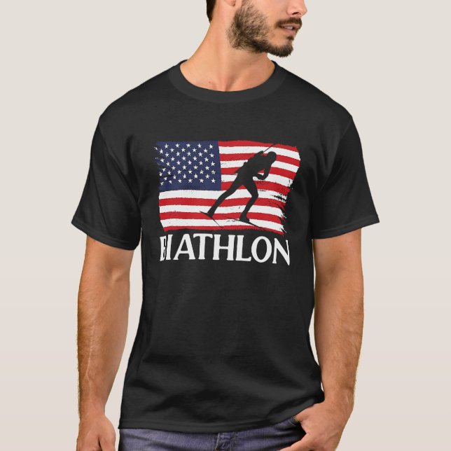 Biathlon Target Skiing Biathlete Shooting Sports C T-Shirt (Front)