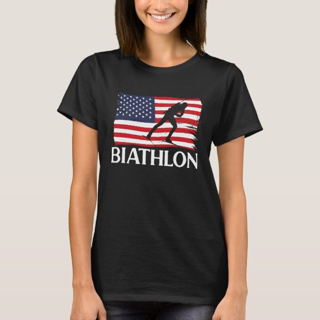 Biathlon Target Skiing Biathlete Shooting Sports C T-Shirt (Front)