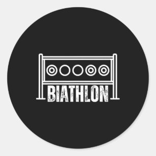 Biathlon Target Skiing Competition Biathlete Shoot Classic Round Sticker