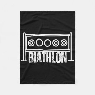 Biathlon Target Skiing Competition Biathlete Shoot Fleece Blanket