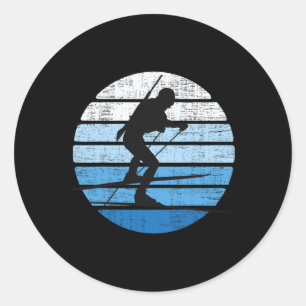 Biathlon Team Winter Sports Mountain Skiing Retro Classic Round Sticker