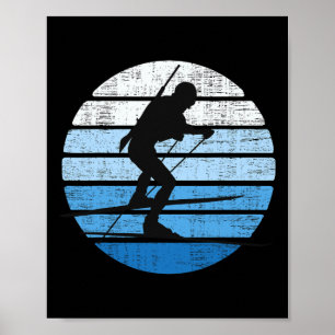 Biathlon Team Winter Sports Mountain Skiing Retro Poster