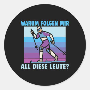 Biathlon Why Follow All These People Cross-country Classic Round Sticker