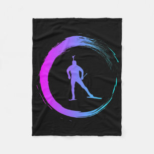 Biathlon Winter Sport Kreis Pion Antholz  Fleece Blanket