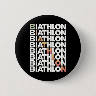 Biathlon Winter Sport Skiing Riffle Shooting Biath 6 Cm Round Badge