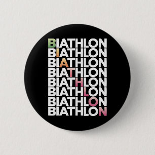 Biathlon Winter Sport Skiing Riffle Shooting Biath 6 Cm Round Badge