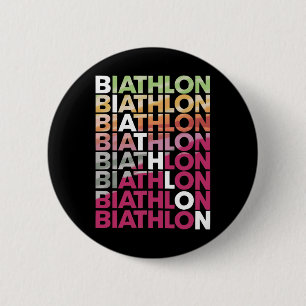 Biathlon Winter Sport Skiing Riffle Shooting Biath 6 Cm Round Badge
