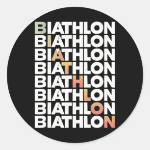 Biathlon Winter Sport Skiing Riffle Shooting Biath Classic Round Sticker