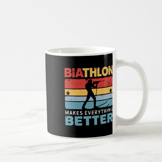 Biathlon Winter Sport Skiing Riffle Shooting Biath Coffee Mug (Right)