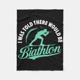 Biathlon Winter Sport Skiing Riffle Shooting Biath Fleece Blanket