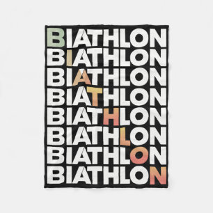 Biathlon Winter Sport Skiing Riffle Shooting Biath Fleece Blanket