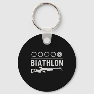 Biathlon Winter Sport Skiing Riffle Shooting Biath Key Ring