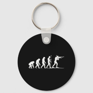 Biathlon Winter Sport Skiing Riffle Shooting Biath Key Ring