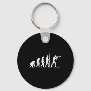 Biathlon Winter Sport Skiing Riffle Shooting Biath Key Ring