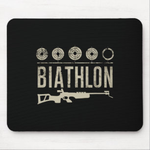 Biathlon Winter Sport Skiing Riffle Shooting Biath Mouse Pad