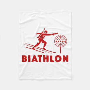 Biathlon winter sports cross country skiing fleece blanket