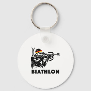 Biathlon winter sports cross country skiing key ring