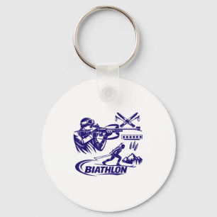 Biathlon winter sports cross country skiing key ring