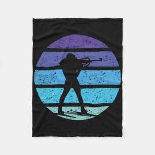 Biathlon Winter Sports Skiing  Fleece Blanket