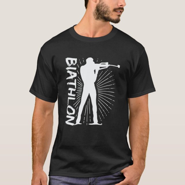 Biathlon Winter Sports Snow Biathlete Cross Countr T-Shirt (Front)