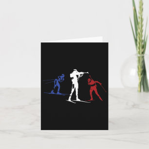 Biathlon Winter Sports Usa Skiing Silhouette Gift  Card