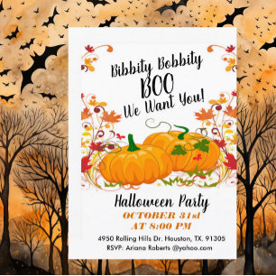 Bibbity Bobbity Boo Halloween Invitation