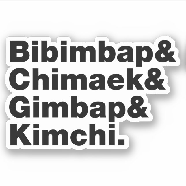 Bibimbap & Chimaek & Gimbap & Kimchi. Korean Foods (Front)