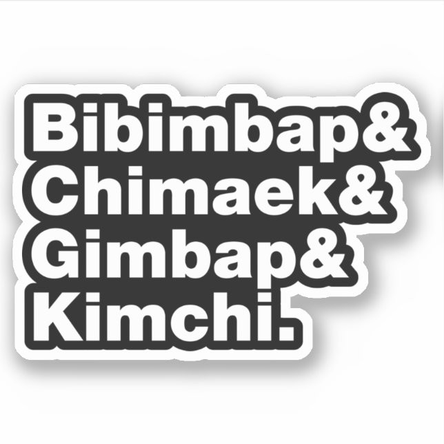Bibimbap & Chimaek & Gimbap & Kimchi. Korean Foods (Front)