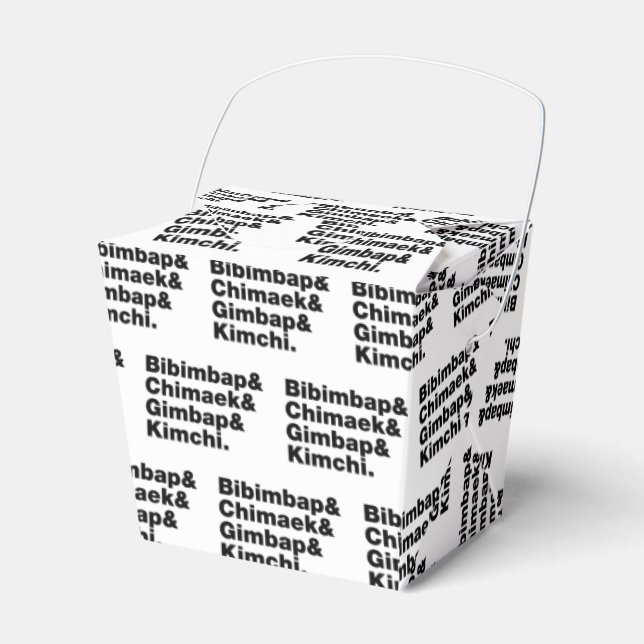 Bibimbap & Chimaek & Gimbap & Kimchi. Korean Foods Favour Box (Front Side)